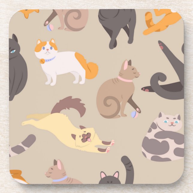 Katzenmuster Getränkeuntersetzer (Vorderseite)