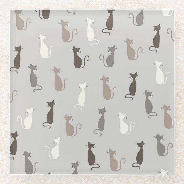 Katzenmuster Glasuntersetzer (Vorderseite)