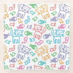 Katzenmuster Glasuntersetzer