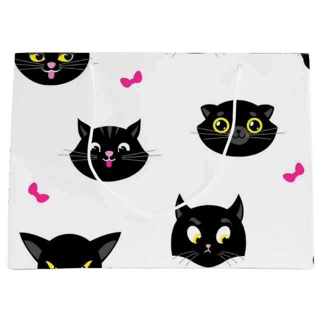 Katzenmuster Große Geschenktüte (Vorderseite)