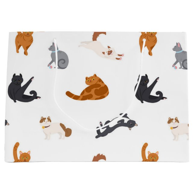 Katzenmuster Große Geschenktüte (Vorderseite)