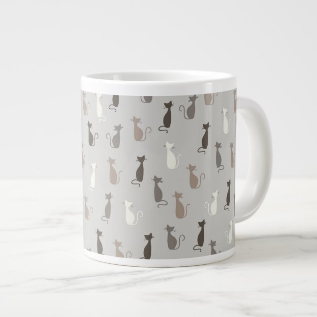 Katzenmuster Jumbo-Tasse (Vorderseite Rechts)