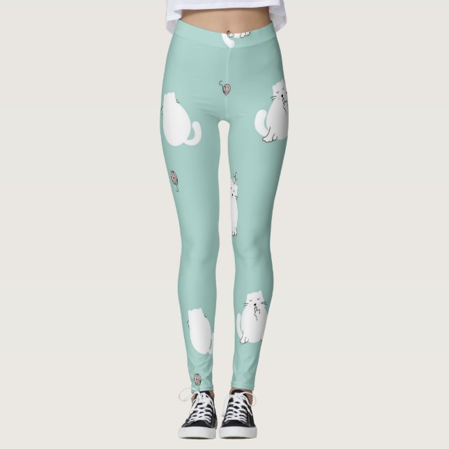 Katzenmuster Leggings (Vorderseite)