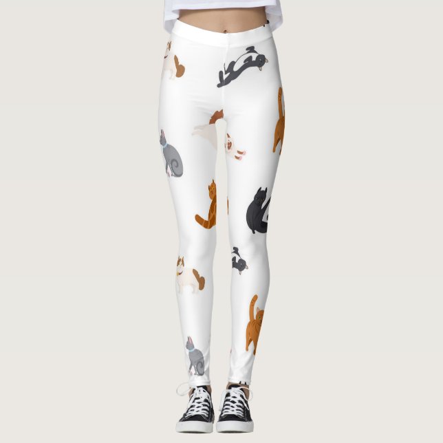 Katzenmuster Leggings (Vorderseite)