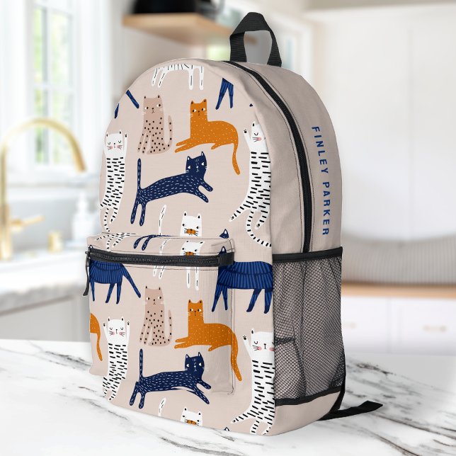 Katzenmuster Niedlich handgezeichnete Druckkids Bedruckter Rucksack (Von Creator hochgeladen)