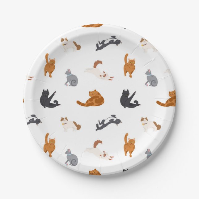 Katzenmuster Pappteller (Vorderseite)