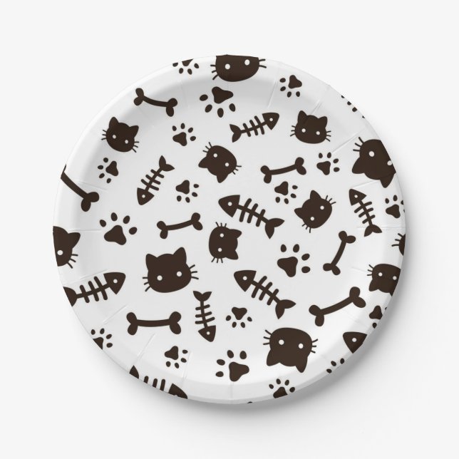 Katzenmuster Pappteller (Vorderseite)