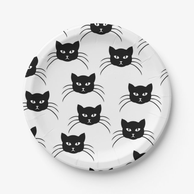 Katzenmuster Pappteller (Vorderseite)