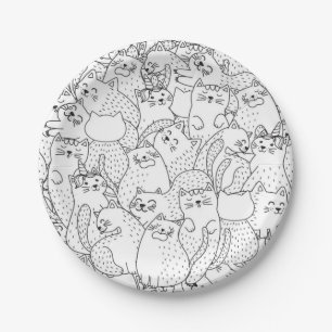 Katzenmuster Pappteller