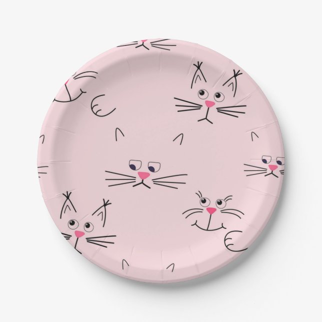 Katzenmuster Pappteller (Vorderseite)