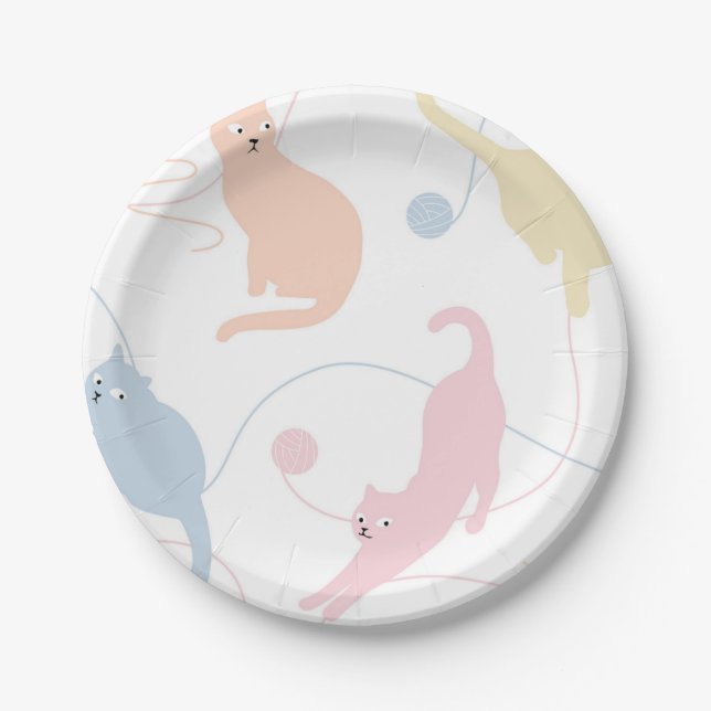 Katzenmuster Pappteller (Vorderseite)