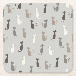 Katzenmuster Rechteckiger Pappuntersetzer