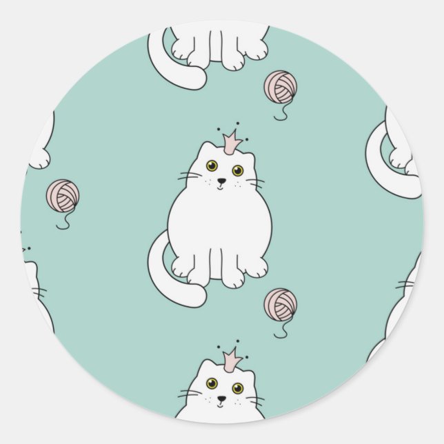 Katzenmuster Runder Aufkleber (Vorderseite)