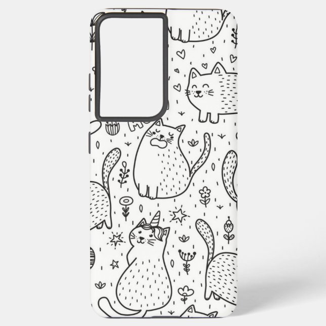 Katzenmuster Samsung Galaxy Hülle (Rückseite)