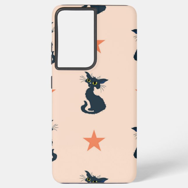 Katzenmuster Samsung Galaxy Hülle (Rückseite)