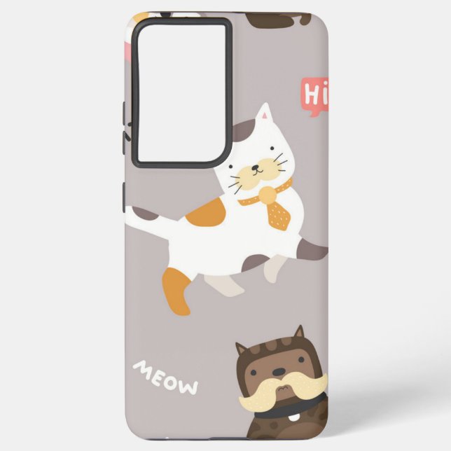 Katzenmuster Samsung Galaxy Hülle (Rückseite)