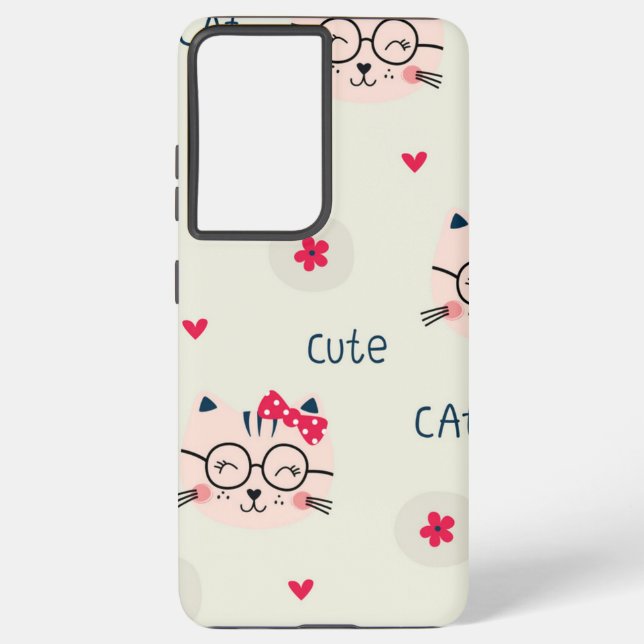 Katzenmuster Samsung Galaxy Hülle (Rückseite)