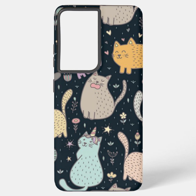Katzenmuster Samsung Galaxy Hülle (Rückseite)