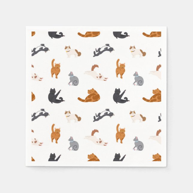 Katzenmuster Serviette (Vorderseite)