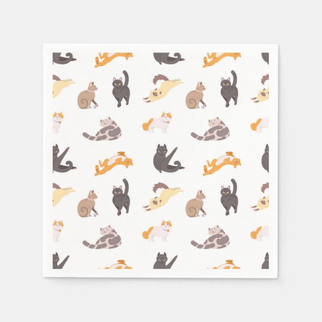 Katzenmuster Serviette (Vorderseite)