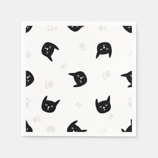 Katzenmuster Serviette (Vorderseite)