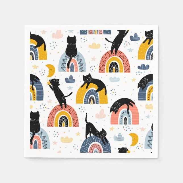 Katzenmuster Serviette (Vorderseite)