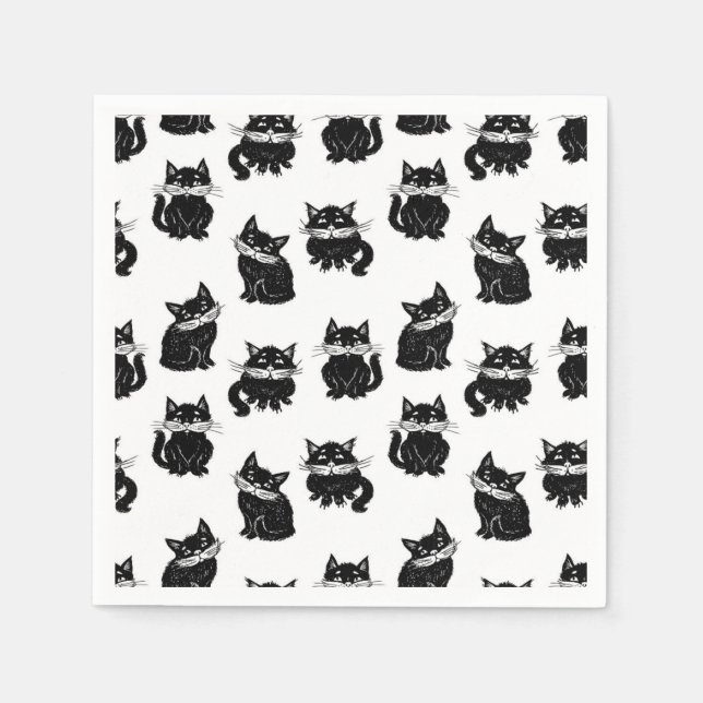 Katzenmuster Serviette (Vorderseite)