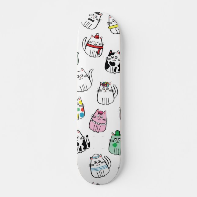 Katzenmuster Skateboard (Vorne)