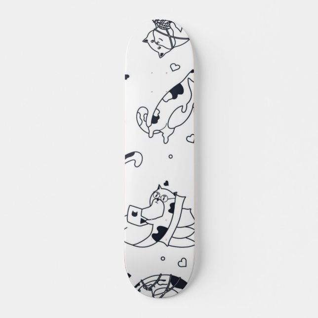 Katzenmuster Skateboard (Vorne)