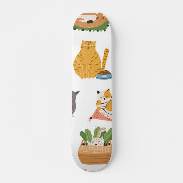 Katzenmuster Skateboard (Vorne)