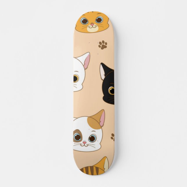 Katzenmuster Skateboard (Vorne)