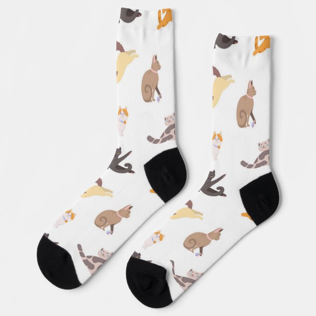 Katzenmuster Socken (Linkes Detail)