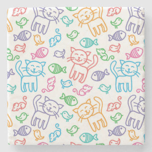 Katzenmuster Steinuntersetzer