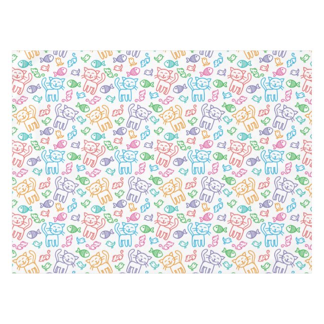 Katzenmuster Tischdecke (Vorderseite (Horizontal))