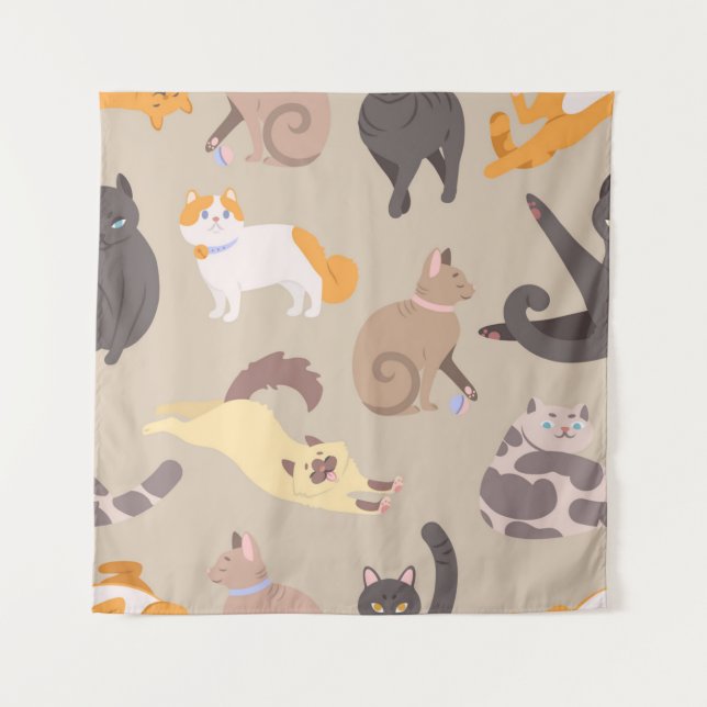Katzenmuster Wandteppich (Vorderseite)