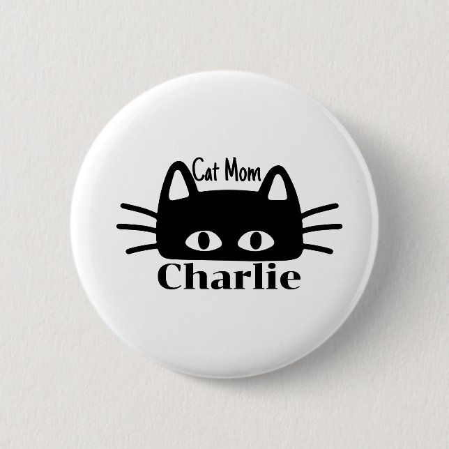 Katzenmutter benutzerdefinierter Katzenname Button (Vorderseite)
