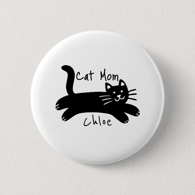 Katzenmutter benutzerdefinierter Katzenname Button (Vorderseite)