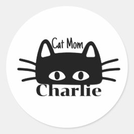 Katzenmutter benutzerdefinierter Katzenname Runder Aufkleber