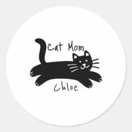 Katzenmutter benutzerdefinierter Katzenname Runder Aufkleber
