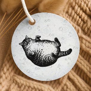 Katzenmutter bin ich, aber nur Haut und Knochen fü Geschenkanhänger