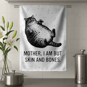 Katzenmutter bin ich, aber nur Haut und Knochen fü Geschirrtuch