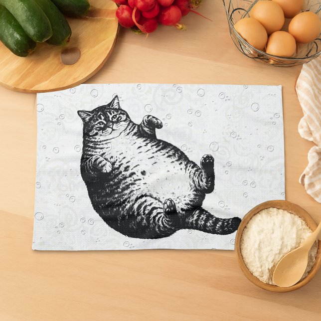 Katzenmutter bin ich, aber nur Haut und Knochen fü Geschirrtuch (Von Creator hochgeladen)