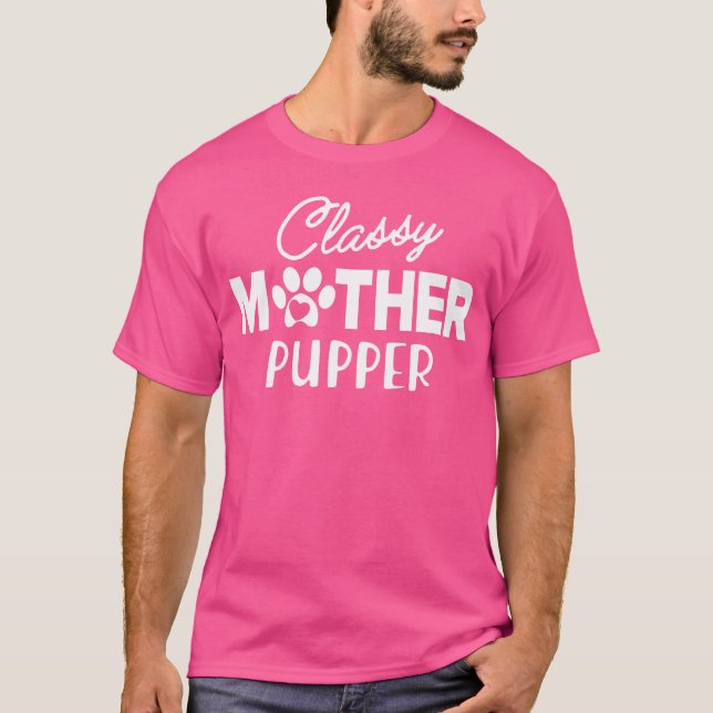 Katzenmutter Classy Mutter Pupper Junge 70er Famil T-Shirt (Vorderseite)