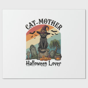 Katzenmutter Halloween Liebhaber schwarzer Hexenhu Geschenkpapier