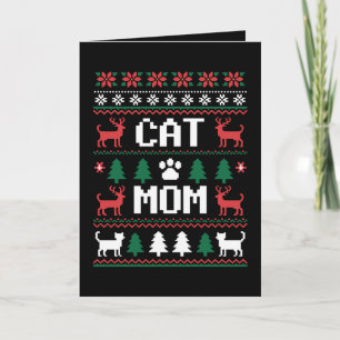 Katzenmutter hässlicher Weihnachtspullover Pfote R Karte