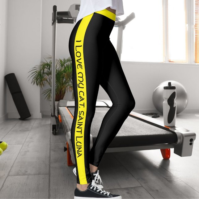 Katzenmutter Haustierliebhaber Skript Text Gelbe S Leggings (Von Creator hochgeladen)