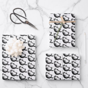 Katzenmutter, ich bin aber nur Haut und Knochen fü Geschenkpapier Set