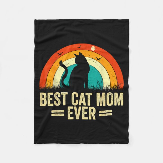 Katzenmutter jemals Retro-Vintage-Muttertag  Fleecedecke (Vorderseite)