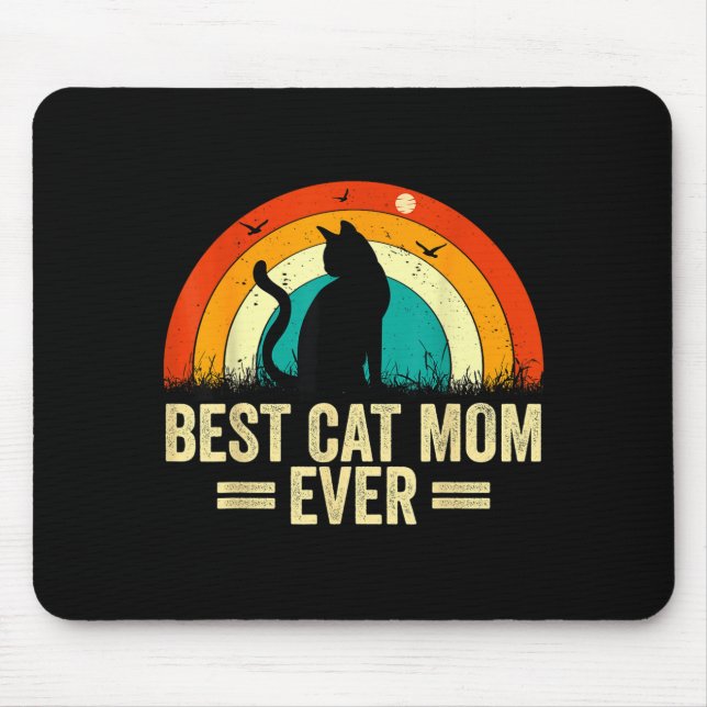 Katzenmutter jemals Retro-Vintage-Muttertag  Mousepad (Vorne)