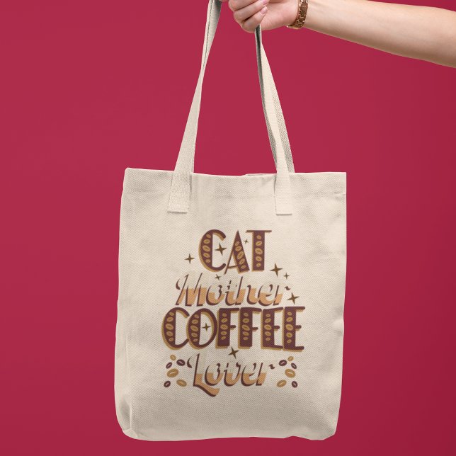 Katzenmutter Kaffeeliebhaber Tragetasche (Cat Mother Coffee Lover Tote Bag)